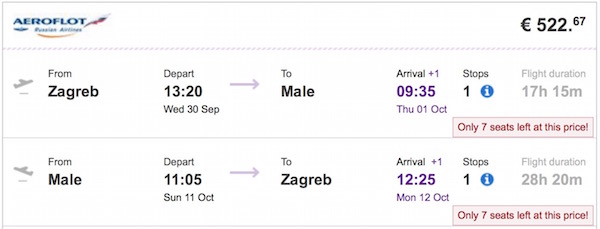 Maldivi (iz Zagreba) za 522 eura (povratna)! 1 Slika zaslona 2015-07-30 u 18.01.21