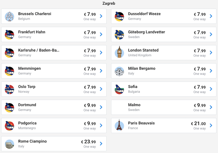 Ryanair akcija: "Od samo 16 eura povratne iz Zagreba i Zadra" 3 Slika zaslona 2021 10 15 u 11.19.43