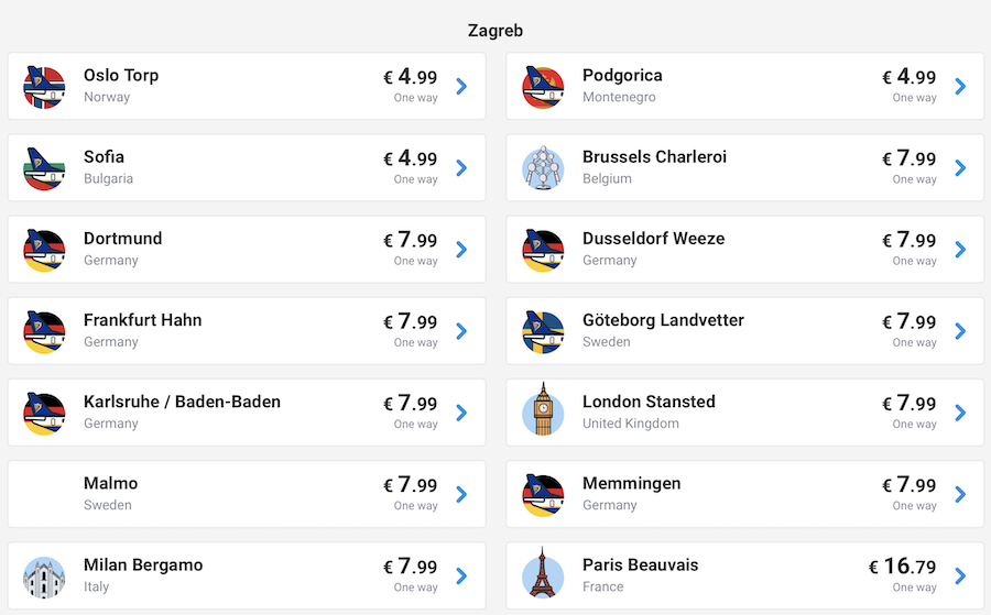 ryanair akcija zagreb 10 eura