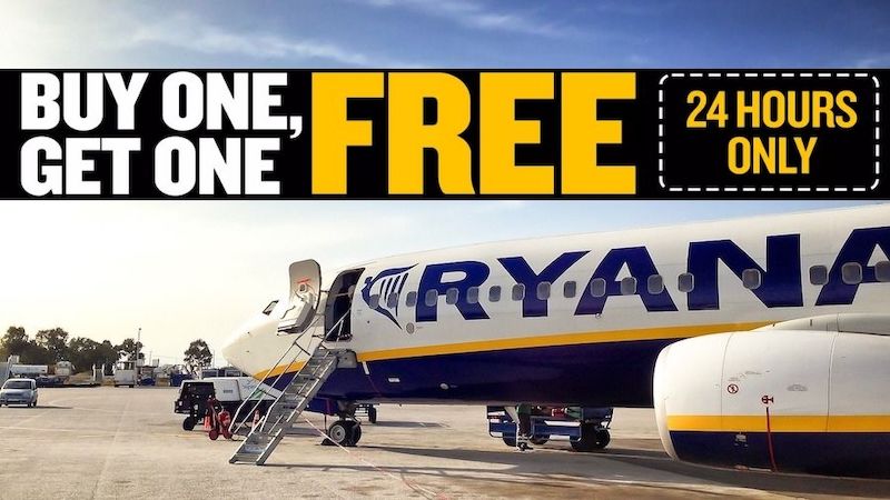Ryanair akcija buy one 2nd free
