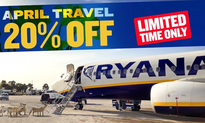 Ryanair akcija: -20% na termine u travnju! Iz Zagreba, Zadra, Splita, Pule, Dubrovnika i Osijeka! 2 Ryanair akcija april 2024