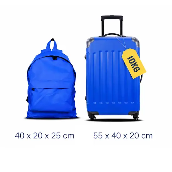 Ryanair priority kabinska prtljaga – ruksak 40x30x20 i kofer 55x40x20 cm do 10 kg za kabinu