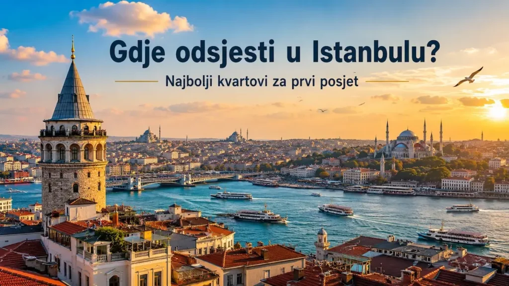Pogled na četvrti Galata i Karaköy u Istanbulu, među najboljim lokacijama za smještaj tijekom posjeta gradu.
