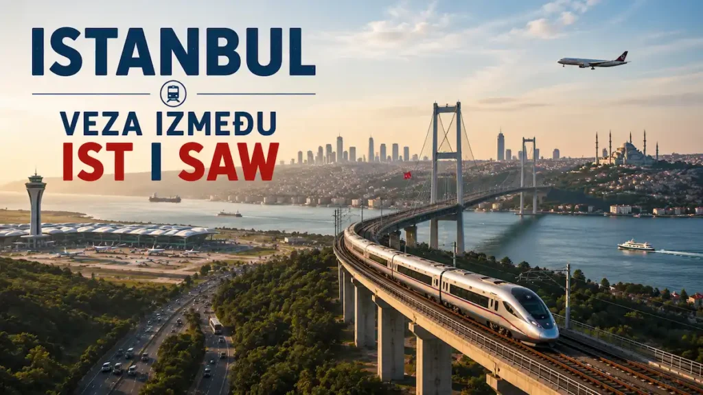 Istanbul planira željezničku vezu između aerodroma IST i SAW: u kojoj je fazi projekt 1 Ilustracija planirane željezničke veze između Istanbul Airport (IST) i Sabiha Gökçen Airport (SAW).
