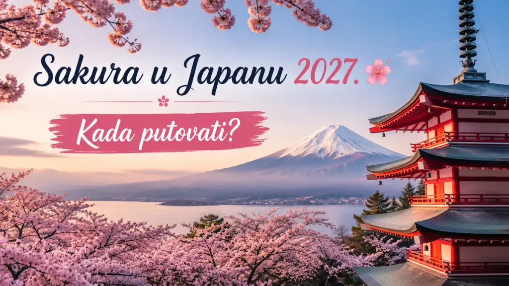 Sakura u Japanu 2027. i cvjetanje trešnje ispred planine Fuji