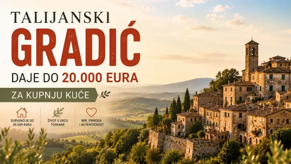 Želite živjeti u Toskani? Ovaj talijanski gradić daje do 20.000 eura za kupnju kuće 2 Talijanski gradić u Toskani nudi subvenciju do 20.000 eura za kupnju prve kuće