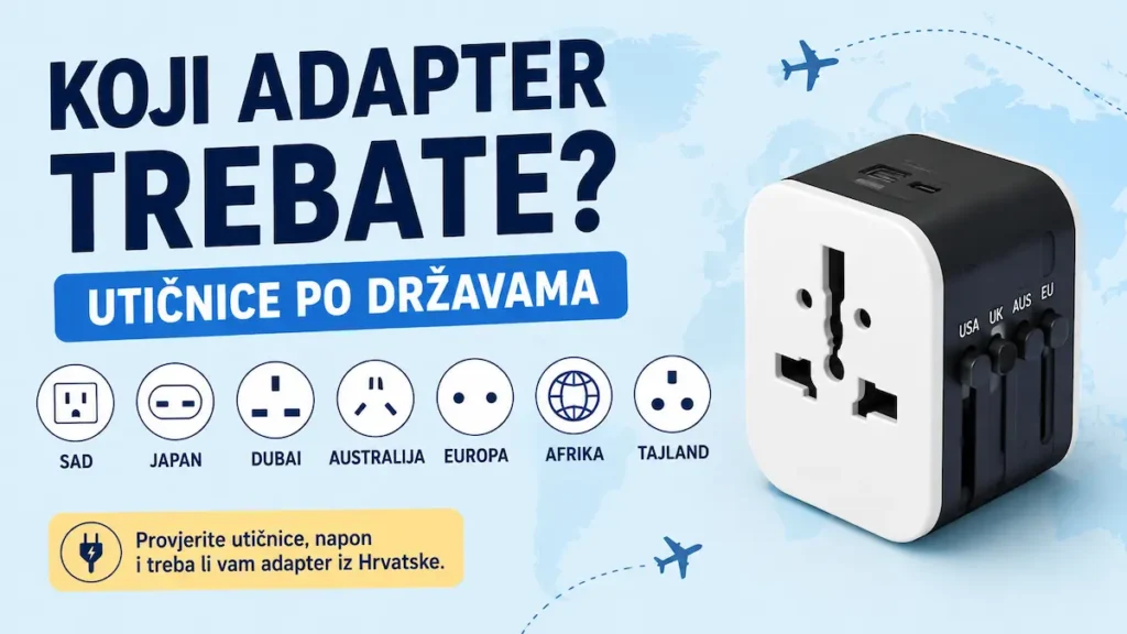 Utičnice u svijetu: koji adapter trebate za putovanje? Vodič po državama 13 Vodič kroz utičnice u svijetu i putne adaptere za različite države