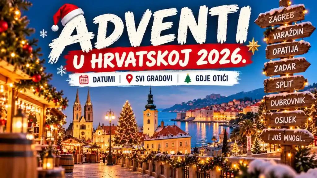 Adventi u Hrvatskoj 2026. – datumi, gradovi i gdje otići 28 Adventi u Hrvatskoj 2026. – datumi i gradovi