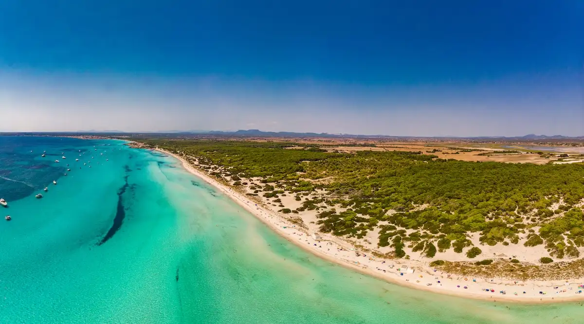 Plaža Es Trenc na Mallorci iz zraka
