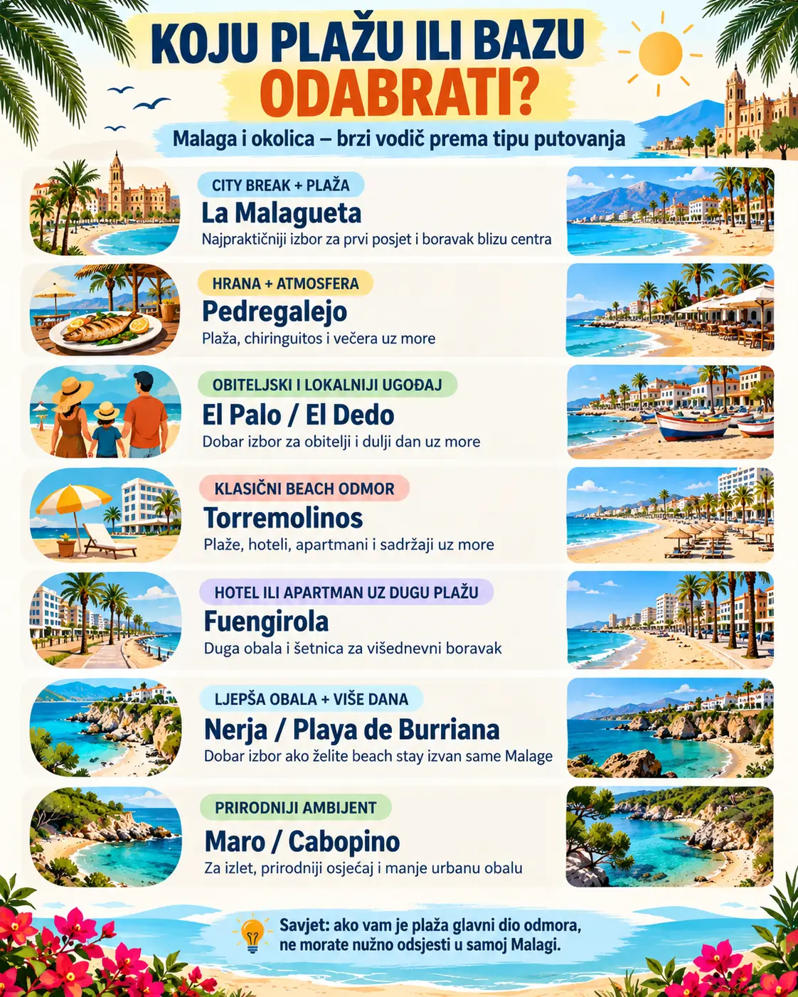 Najbolje plaže u Malagi i okolici: gdje se kupati na Costa del Sol 3 Koju plažu ili bazu odabrati u Malagi i okolici prema tipu putovanja