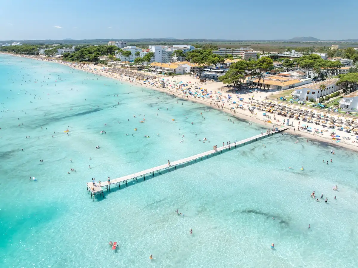 Playa de Muro na Mallorci iz zraka