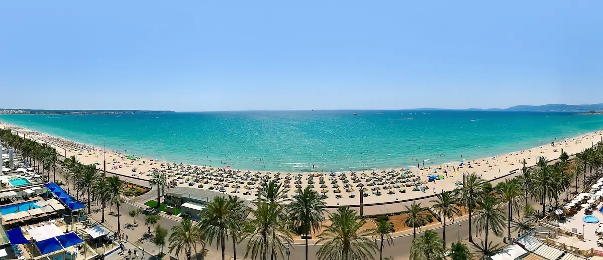 Panoramski pogled na Playa de Palma na Mallorci
